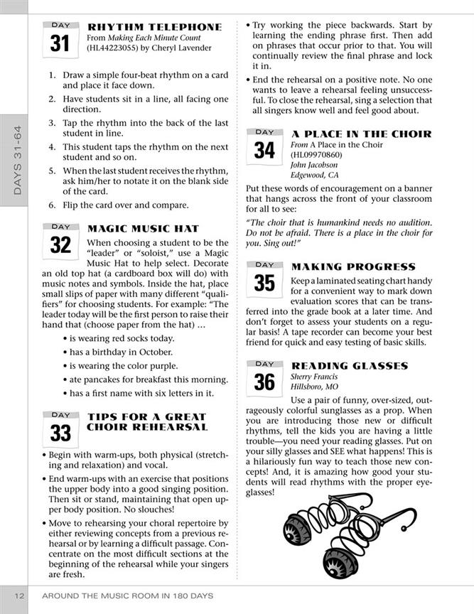 Around the Music Room in 18 Days(Teacher Tips and Music Activities to Fill the School Year)