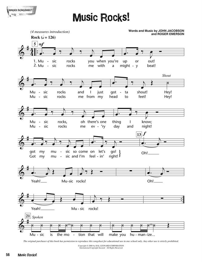 Music Rocks!(Songs For Assembly, Classroom and Special Occasions)