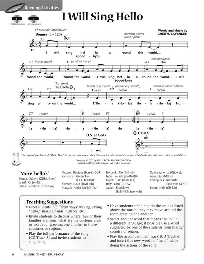 Music Time:Primary(Quick Start Lessons For The Elementary Class)
