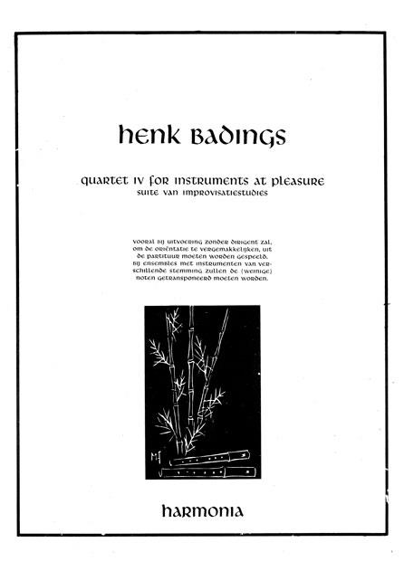 Henk BadingsQuartet IV for instruments at pleasure(Revised edition)